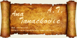 Ana Tanacković vizit kartica